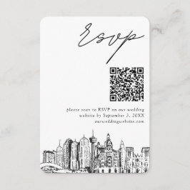 Carte D'accompagnement San Antonio Mariage moderne RSVP QR Code