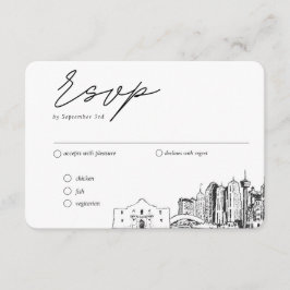 Carte D'accompagnement San Antonio Mariage traditionnel Repas RSVP Option