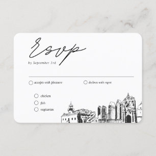 Carte D'accompagnement San Diego Mariage traditionnel RSVP Option repas