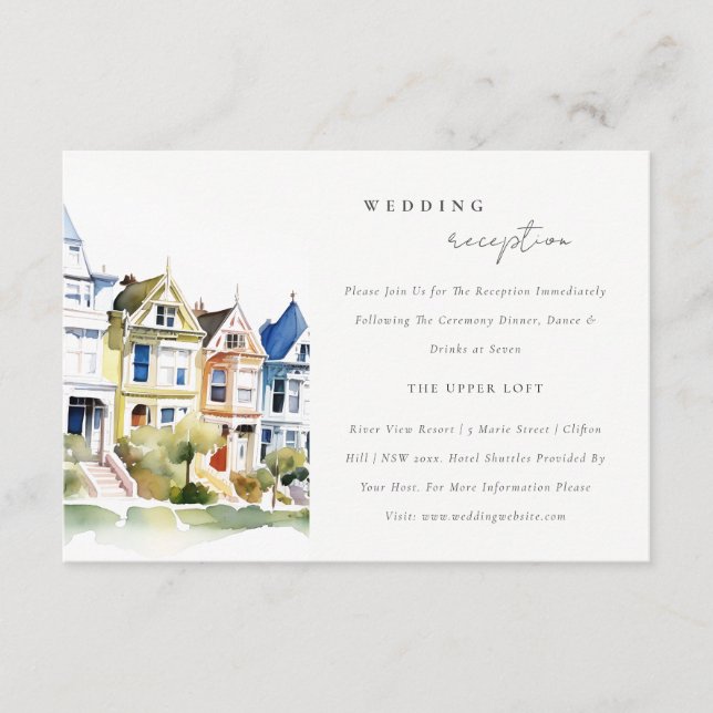 Carte D'accompagnement San Francisco Painted Ladies Wedding Reception (Devant)