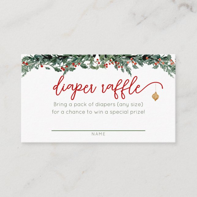 Carte D'accompagnement Santa Baby Clothesline Diaper Raffle Cards (Devant)