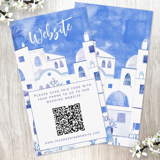 Carte D'accompagnement Santorin Site Mariage QR Code (Créateur téléchargé)