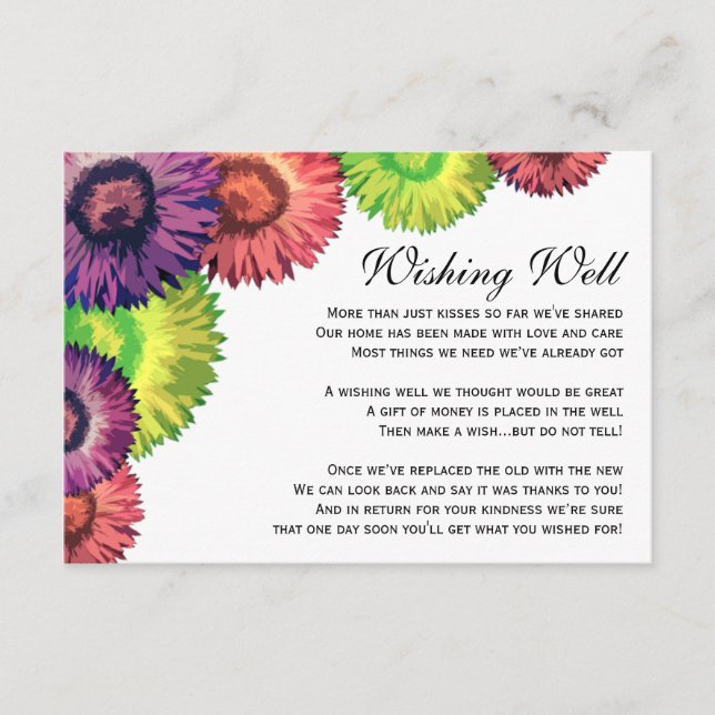 Carte D'accompagnement Sassy Spring Flowers Moderne Wishing Well Card (Devant)
