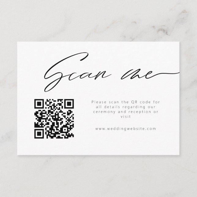 Carte D'accompagnement Scan Me Modern Calligraphy QR Code Détails (Devant)