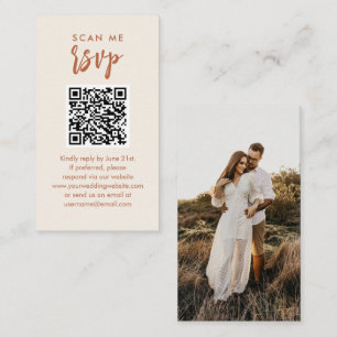 Carte D'accompagnement Scan Me RSVP Boho Desert Desert Mariage QR Code RS