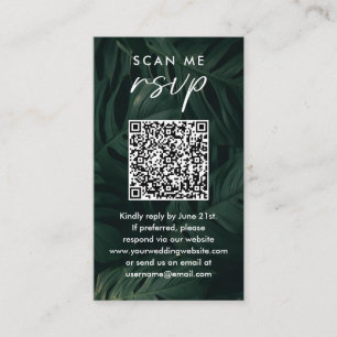 Carte D'accompagnement Scan Me RSVP Destination Tropical Mariage QR Code