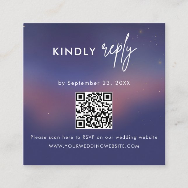 Carte D'accompagnement Scan QR code RSVP Wedding Insert (Devant)