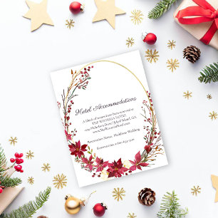 Carte D'accompagnement Scarlet Red Poinsettia Floral Détails de l'hôtel