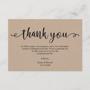 Carte D'accompagnement Scénario noir kraft russe, Merci Mariage