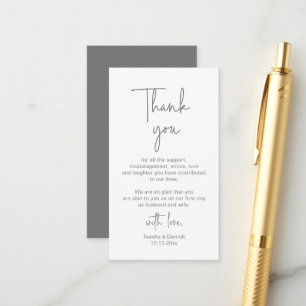 Carte D'accompagnement Script bleu marine moderne, Merci Mariage
