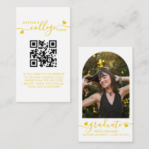 Carte D'accompagnement Script cardiaque jaune QR Code College Fund Photo
