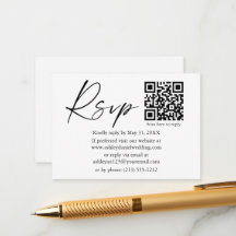 Script d'encre de calligraphie moderne QR Wedding 