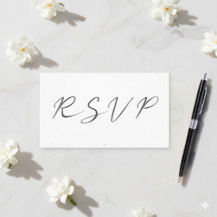 Carte D'accompagnement Script effet noir et blanc, RSVP