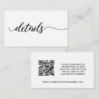 Script élégant Détails Mariage site Web QR code