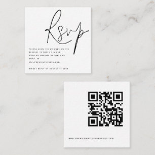 Carte D'accompagnement Script élégant QR Code Mariage RSVP