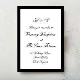 Carte D'accompagnement Script Mariage encadré noir et blanc