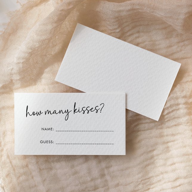 Carte D'accompagnement Script minimal noir et blanc Combien de baisers je (Créateur téléchargé)