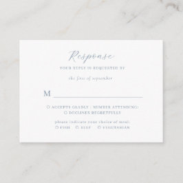 Carte D'accompagnement Script Minimaliste BUDGET Dusty Blue Wedding Rsvp
