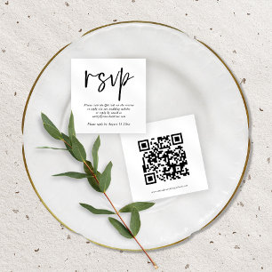 Carte D'accompagnement Script moderne QR Code Mariage N'importe quelle co