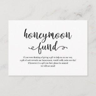 Carte D'accompagnement Script noir rustique, Mariage Honeymoon Fund souha