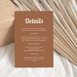 Carte D'accompagnement Script rétro | Détails de l'invité Mariage