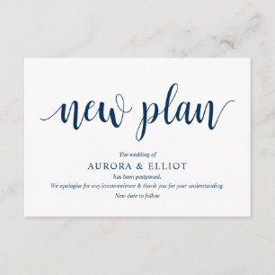 Carte D'accompagnement Script rustique, scénario Navy Blue, report Mariag