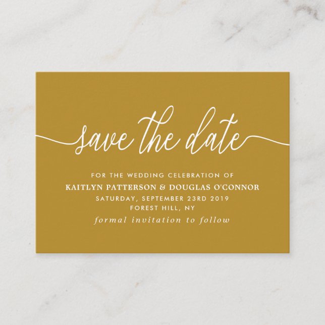 Carte D'accompagnement Script Simple Enregistrer La Date (Devant)