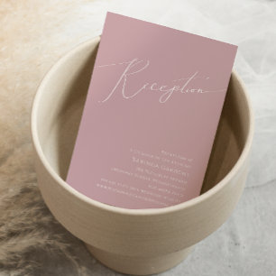 Carte D'accompagnement Script Whimsical Dusty Rose Mariage Réception