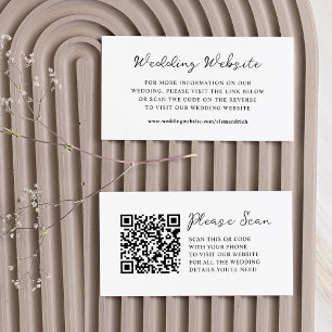 Carte D'accompagnement Script Whimsical Site Mariage Code QR