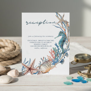 Carte D'accompagnement Sea Wreath Réception De Mariage De Plage