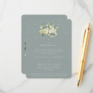Carte D'accompagnement Seafoam Snowberry+Eucalyptus Mariage répétition