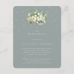 Carte D'accompagnement Seafoam Snowberry+Eucalyptus Mariage répétition