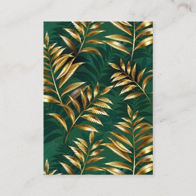 Carte D'accompagnement Seamless pattern with golden ferns (Devant)