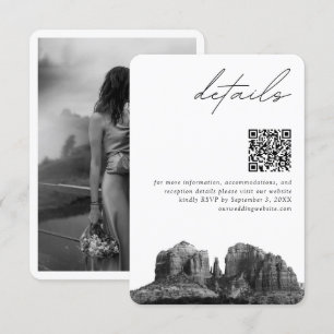 Carte D'accompagnement Sedona Arizona Mariage Détails modernes Code QR