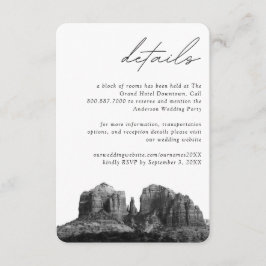 Carte D'accompagnement Sedona Mariage Hotel Détails du bloc de chambre