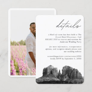 Carte D'accompagnement Sedona Mariage Hotel Détails du bloc de chambre