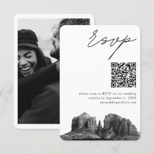 Carte D'accompagnement Sedona Mariage moderne RSVP QR Code