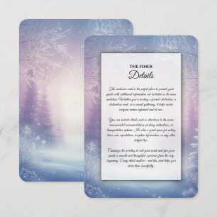 Carte D'accompagnement Sérénade de mariage Lavande Hiver Chute de Neige