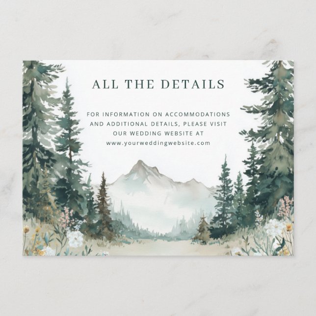 Carte D'accompagnement Serene Mountain Wedding (Devant)