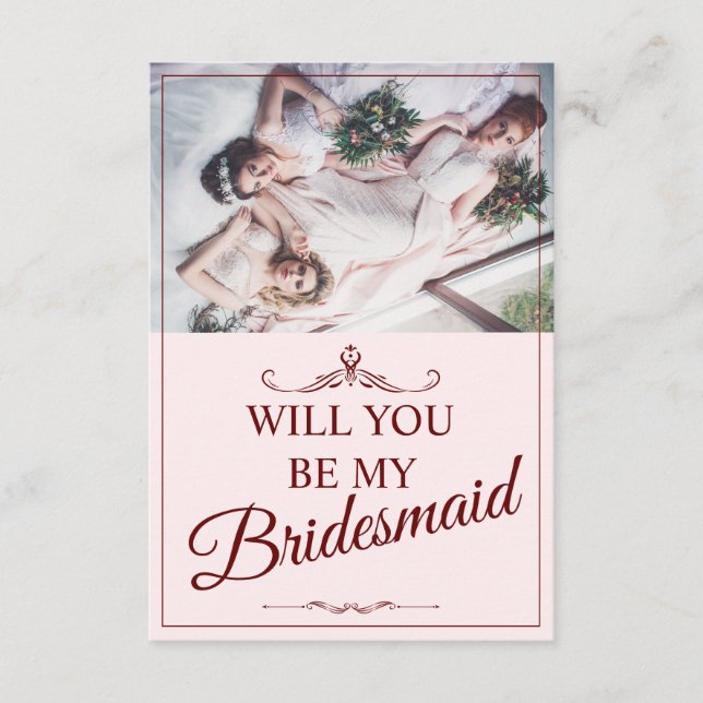 Carte D'accompagnement Serez-Vous Ma Femme D'Accueil ? Trois Bridesmaitre (Devant)