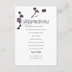 Carte D'accompagnement Série de fleurs de prune Détails du Mariage