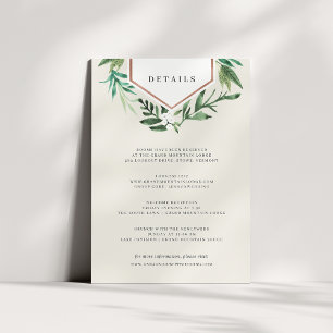 Carte D'accompagnement Serre   Détails du Mariage botanique aquarelle