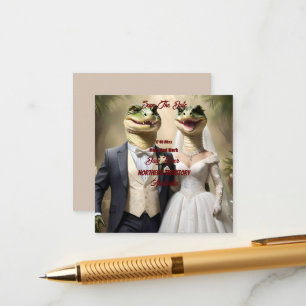 Carte D'accompagnement "Serrer l'amour : une affaire Mariage crocodilienn