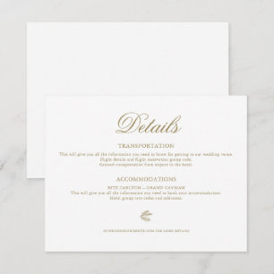 Carte D'accompagnement Service d'hiver officiel Détails du Mariage de vac