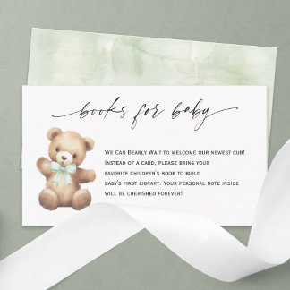 Carte D'accompagnement Sexe Neutre Douche Teddy Bear Demande