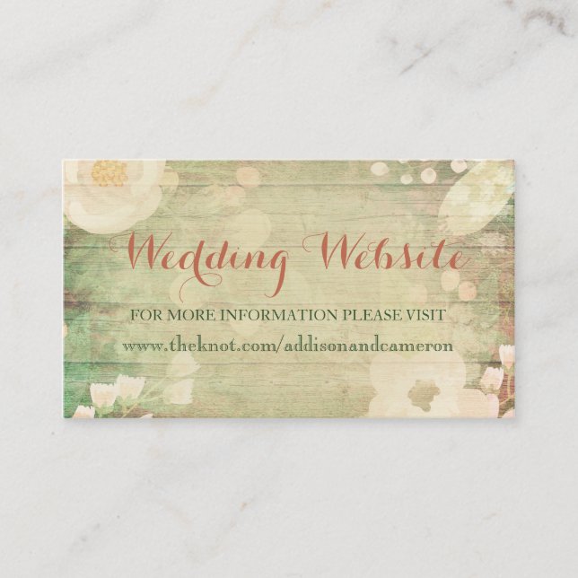 Carte D'accompagnement Shabby Chic Florals | Site Mariage (Devant)