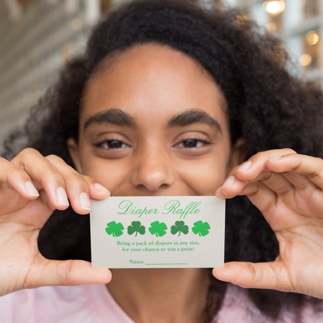 Carte D'accompagnement Shamrock Baby shower Déchets Raffle (Créateur téléchargé)
