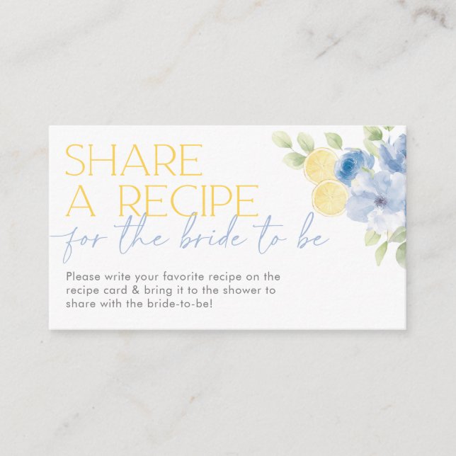 Carte D'accompagnement Share a recipe card Main Squeeze Bridal Shower (Devant)