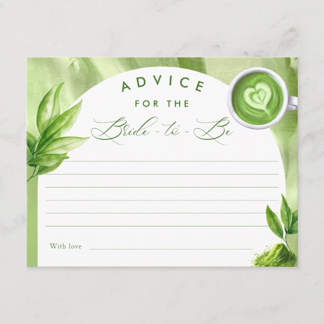 Carte D'accompagnement She Found Her Perfect Matcha Bridal Shower Advice (Devant)