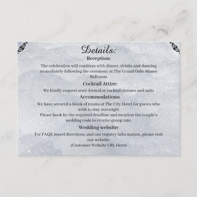 Carte D'accompagnement Shimmering Filigree Enclosure Card (Devant)